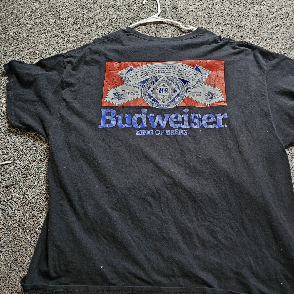 Gildan Black Tee with Red and Blue Graphic Logo - Picture 3 of 4